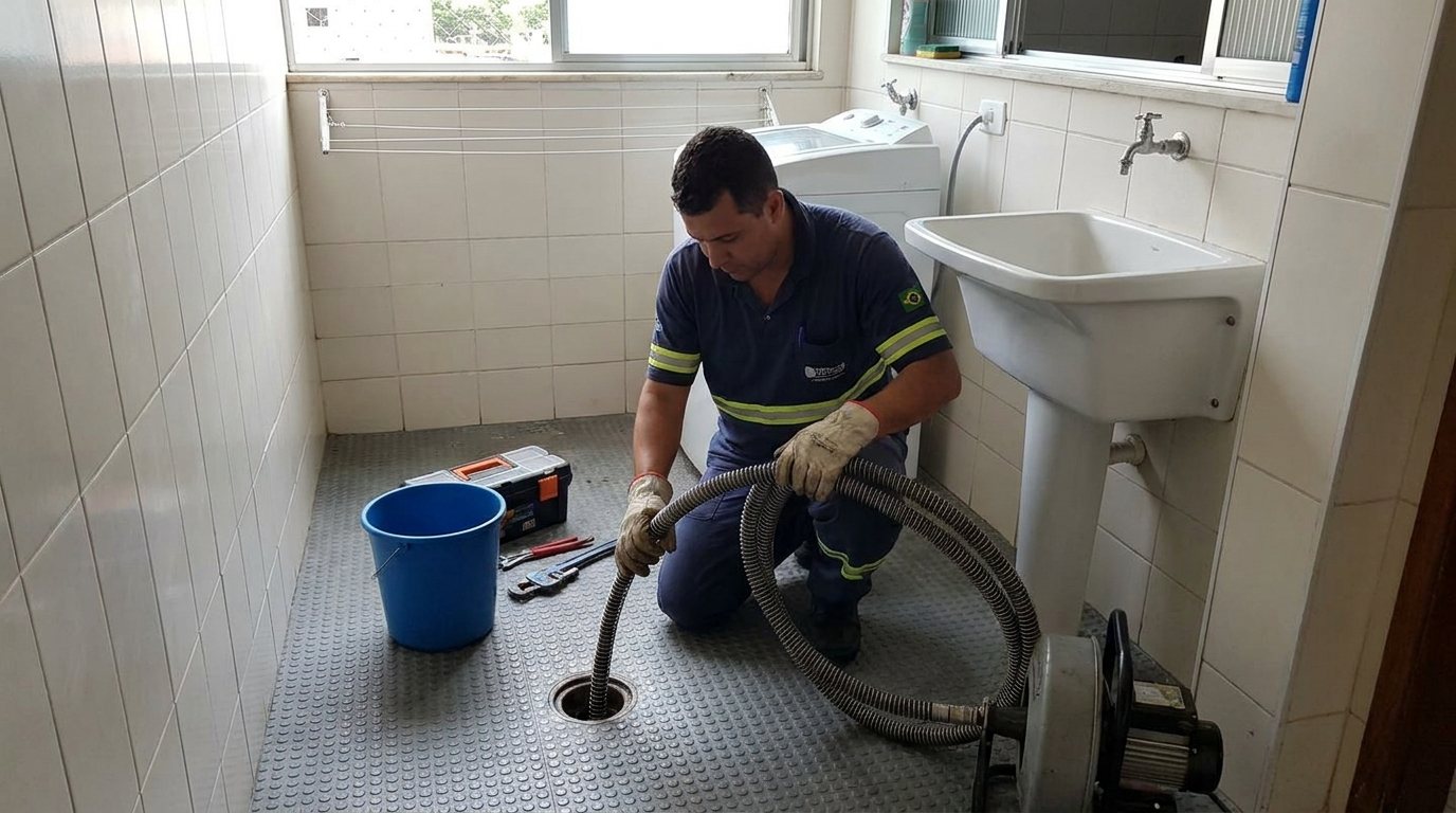 Ponto de Esgoto na Lavanderia em Osasco‑SP